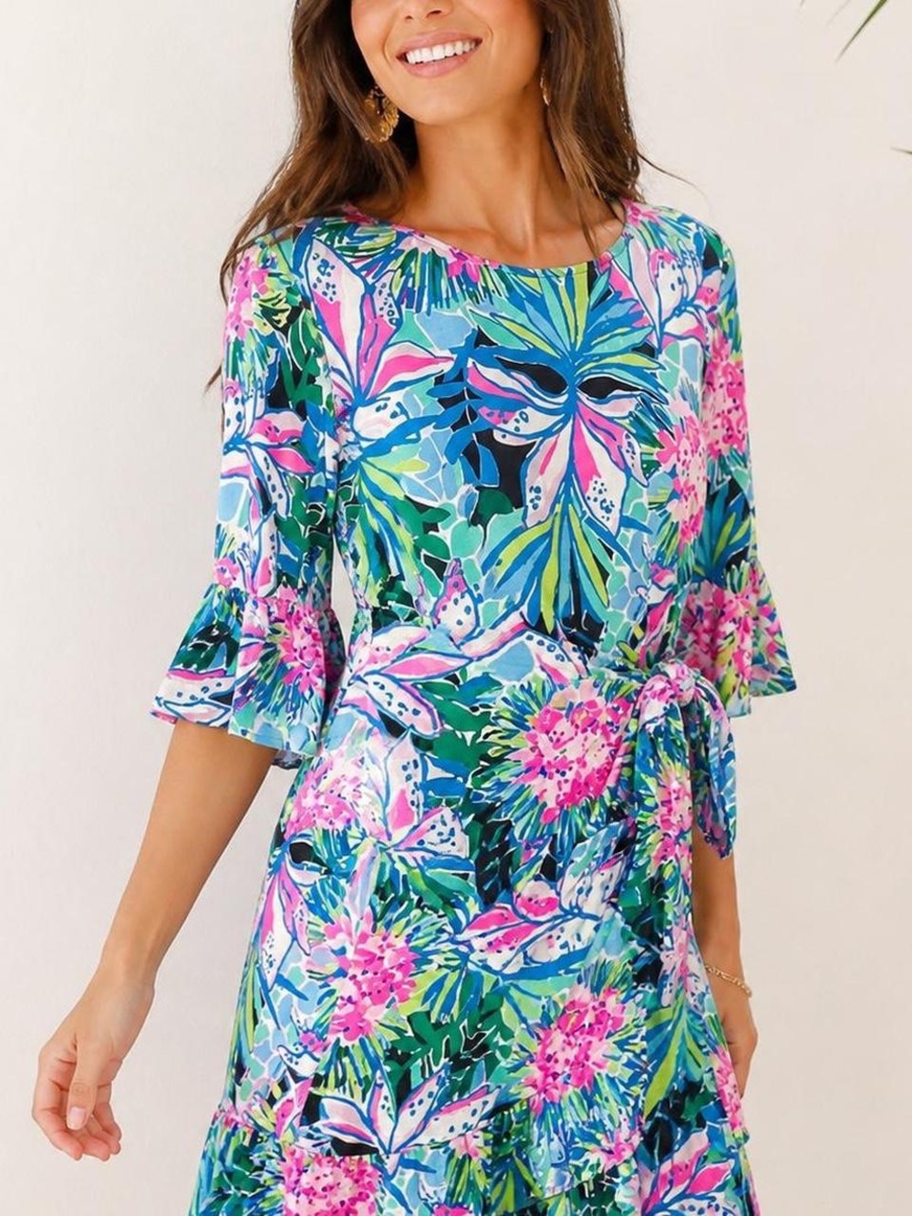 Lilly Pulitzer Kassi Wrap Ruffle Dress You Me And Giraffee